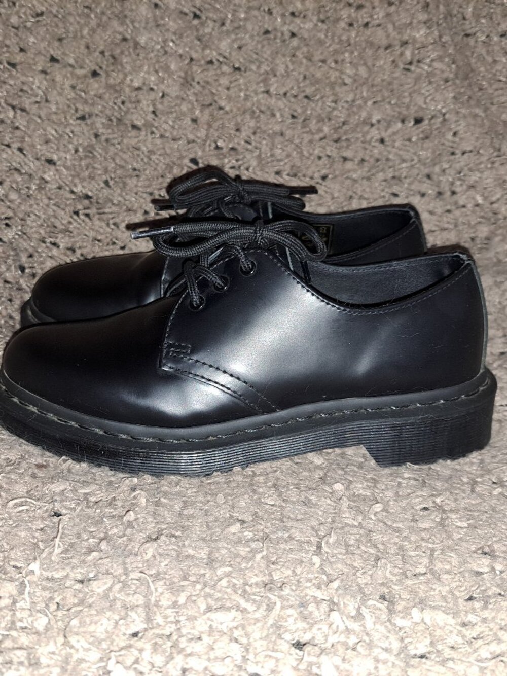 DR. MARTENS-DOC MARTENS 1461 Mono Smooth Black Leather Oxford-Sz 37/6-Near Mint - Picture 2 of 8